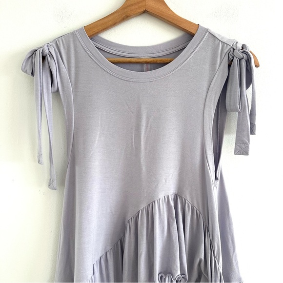 Free People Movement Sweet Thing tank asymmetrical ruffled hem tie shoulder XS - Picture 3 of 6